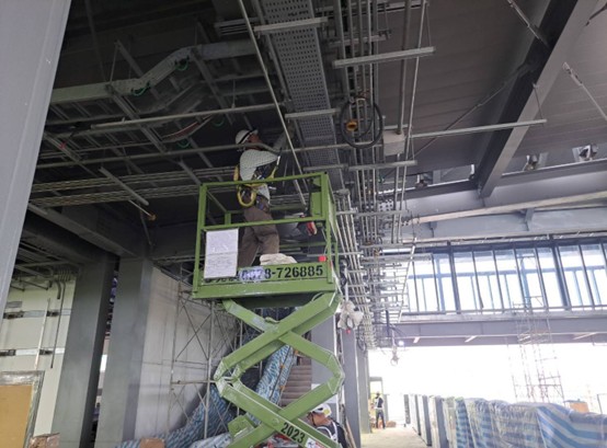G13 station elevator escalator monitoring pipeline installation work