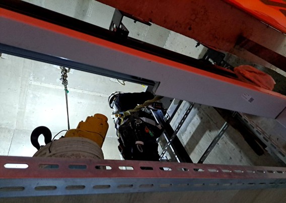 G15 station 1 elevator motor main base installation work