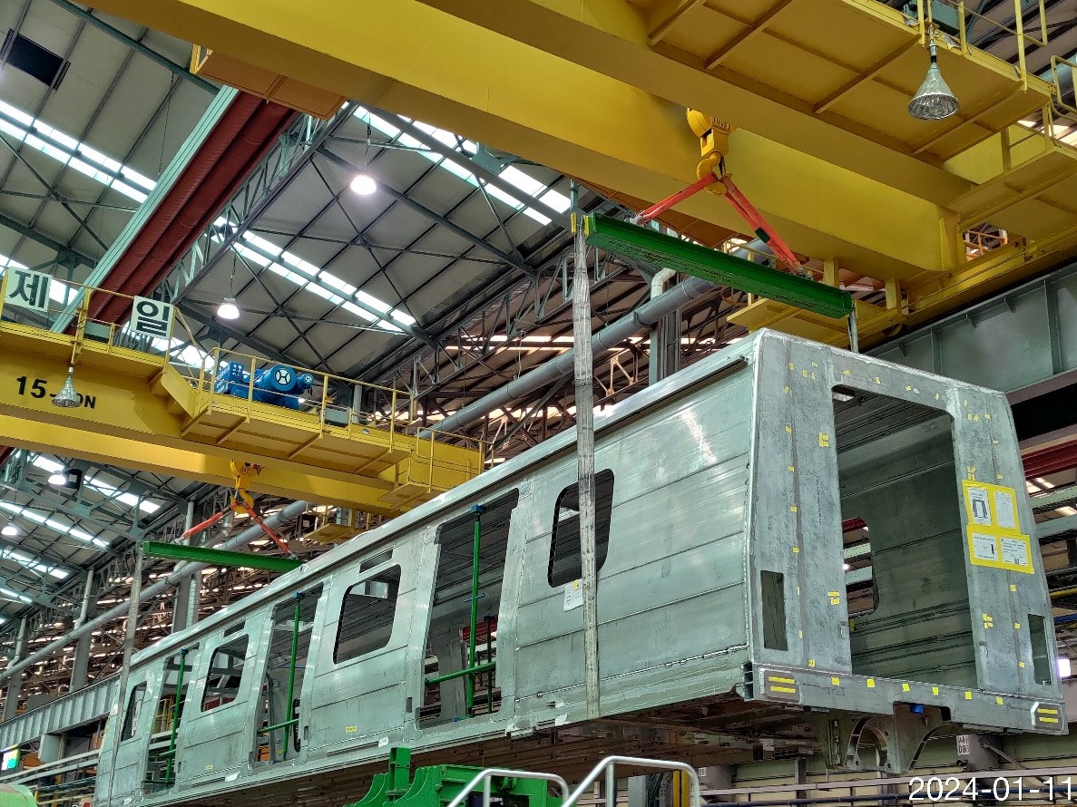 捷運綠線首列車廂於韓國昌原工廠完成焊接及組立