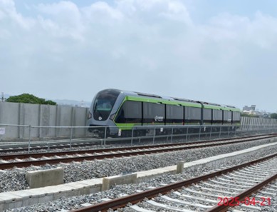 Dynamic test of test track at the MRT Green Line EMU North Locomotive Plant